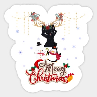 Merry Christmas to the cutest black cat ,PNG Clip Art Instand Download ,Cat Lover Gift, Cat Mom, Xmas Gift Sticker